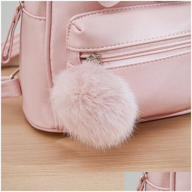 Backpacks Childrens Mini Backpack Purse Cute Bow School Bags For Kids Girls Baby Backpacks Mochilas 220519 Drop Delivery Baby, Kids Ma Dh1Ux