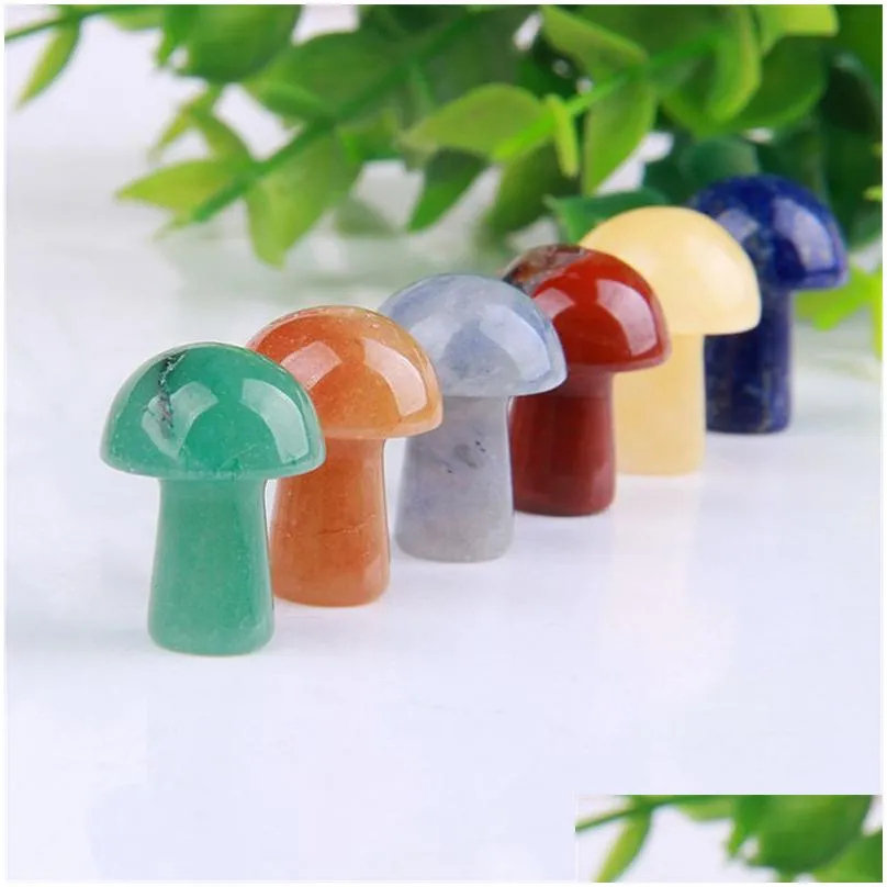 2cm crystal mushroom stones mushroom decoration colorful mushrooms stone decor crafts for garden decorations