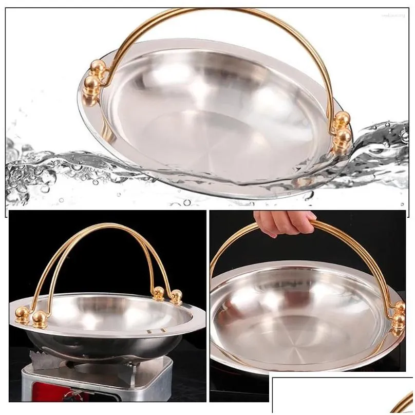 Pans Japanese Sukiyaki Metal Cooking Pot Soup Wok Household Stainless Steel Frying