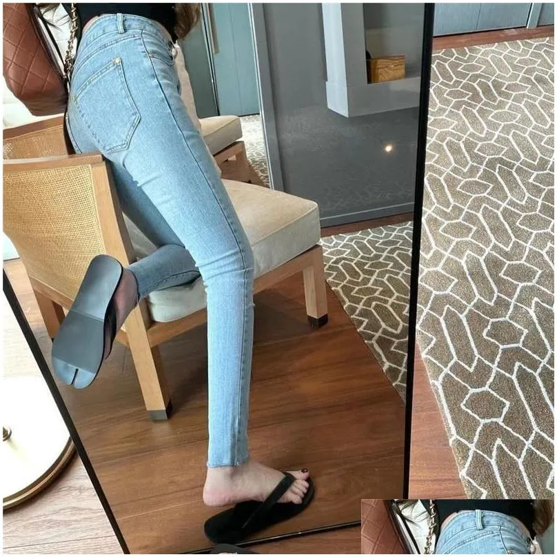 womens casual jeans slim pants with logo zipper button decoration comfortable breathable pants outdoor wear