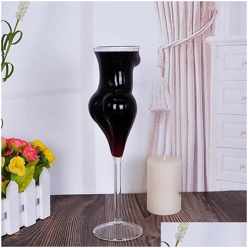 Creative Glass Cup Whiskey Glasses Wine S Lady Men Body Shape Chest Beer For 8