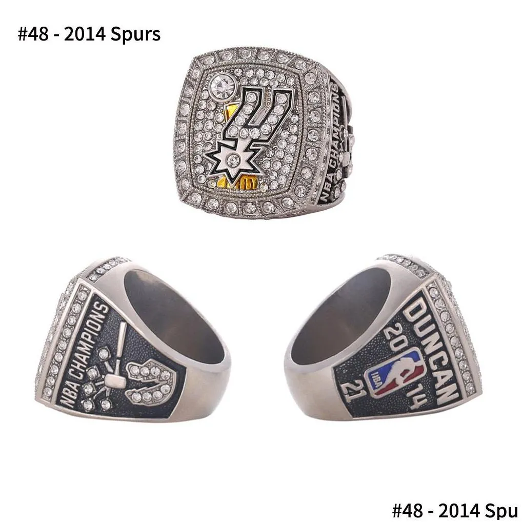 Solitaire Ring 55Pcs 1967 To 2023 Basketball Team Champions Championship Ring Set Wooden Box Sport Souvenir Men Women Boy Fan Christma Dhhdk