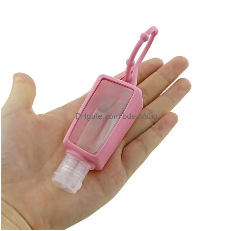 30ml empty bottle pocketable bath body hand sanitizer disinfectant holder silicone travel storage factory wholesale lx2935