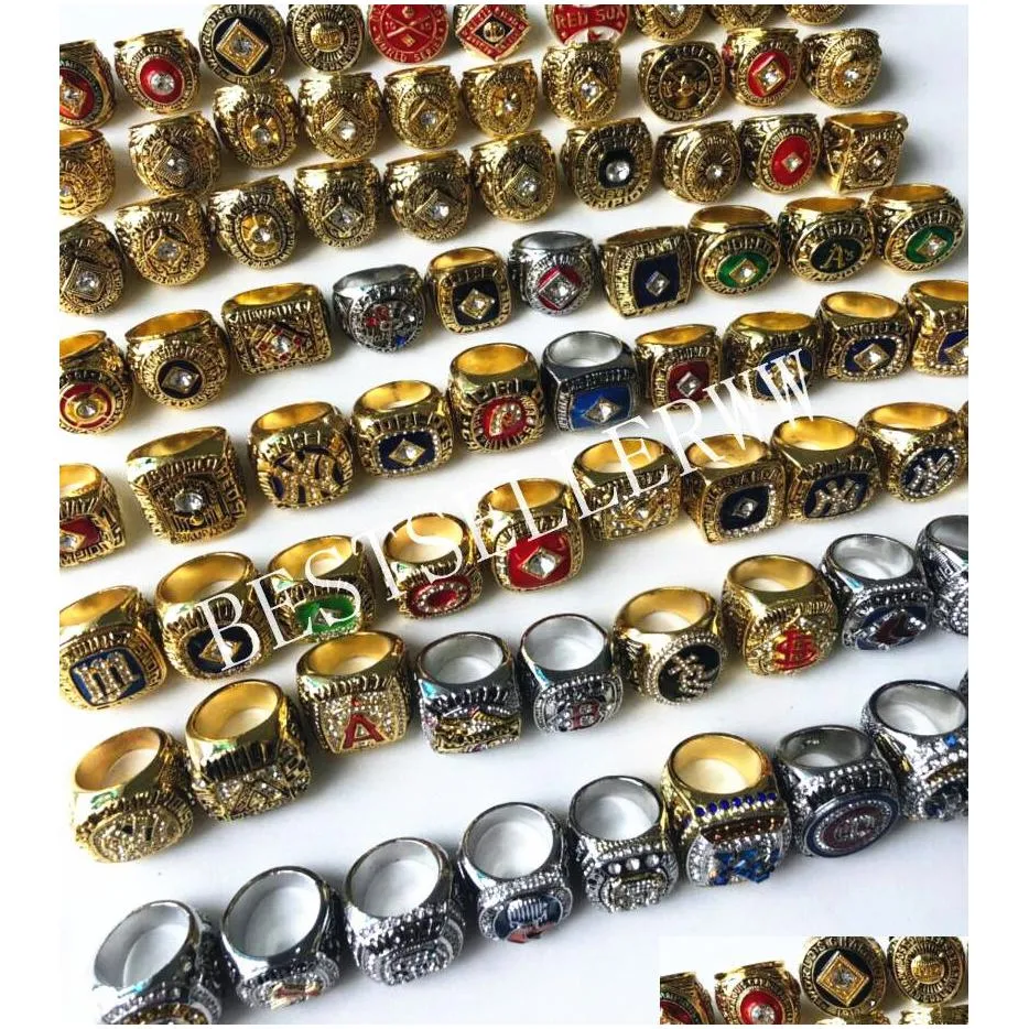 Cluster Rings 120Pcs 1903 - 2023 World Series Baseball Team Championship Ring Set Souvenir Men Fan Gift Drop Delivery Jewelry Ring Dhnlk