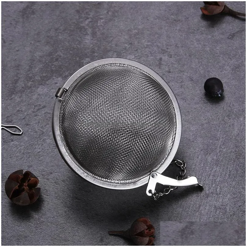 loose leaf tea infuser 304 stainless steel seasoning ball mesh teas filter portable kitchen tools w0148