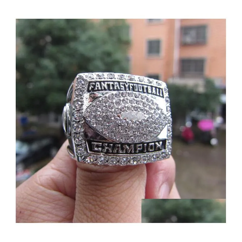 Cluster Rings Fantasy League Football Ffl Championship Ring Men Fan Souvenir Gift Wholesale Drop Drop Delivery Jewelry Ring Dhip9