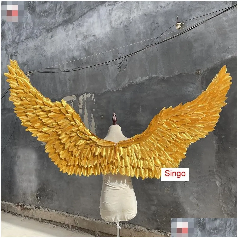 Fashion props for wedding party Decoration Adults large Feather Angel wings Orange purple white black each wings 100cm