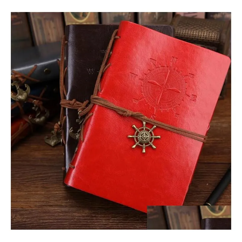 wholesale vintage garden travel diary books kraft papers journal notebook spiral Pirate notepads cheap school student classical books