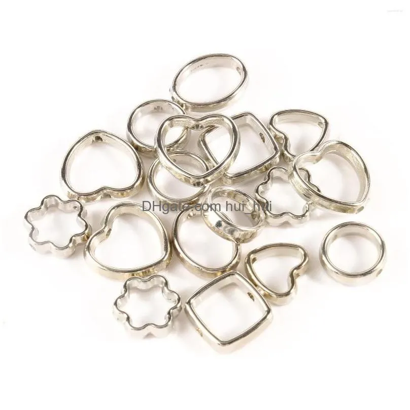 beads mixed plated ccb silver frame seed spacer loose bead for jewelry making diy necklace bracelet accessory wholesale