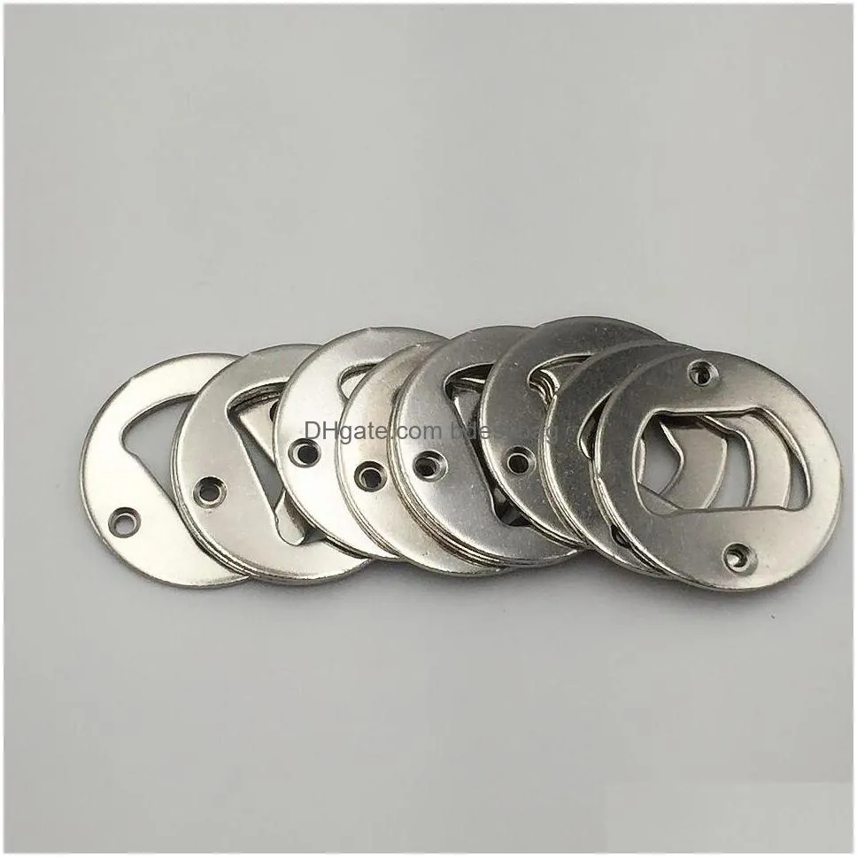 new arrival high quality and thick diy metal round beer bottle opener accessories factory wholesale lx0911
