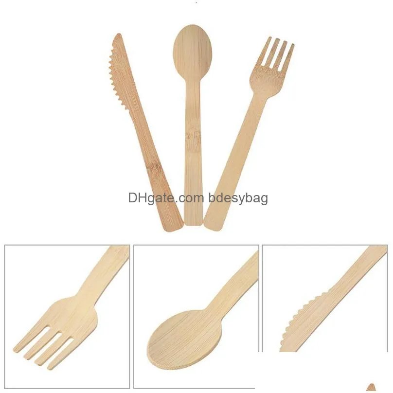 3pcs/set ecofriendly japanese portable cutlery set bamboo dinnerware set knife fork dinner tableware set lx2941