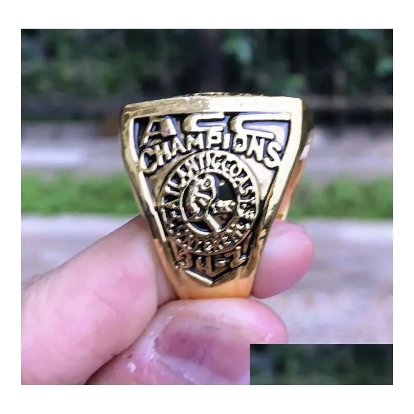 With Side Stones  Blue 1992 Devils National Championship Ring Men Fan Souvenir Gift Wholesale Drop Drop Delivery Jewelry Ring Dhn6T
