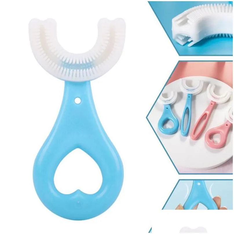 Soothers & Teethers Kids Toothbrush U-Shape Infant With Handle Silicone Oral Care Cleaning Brush For Toddlers Ages 2-12