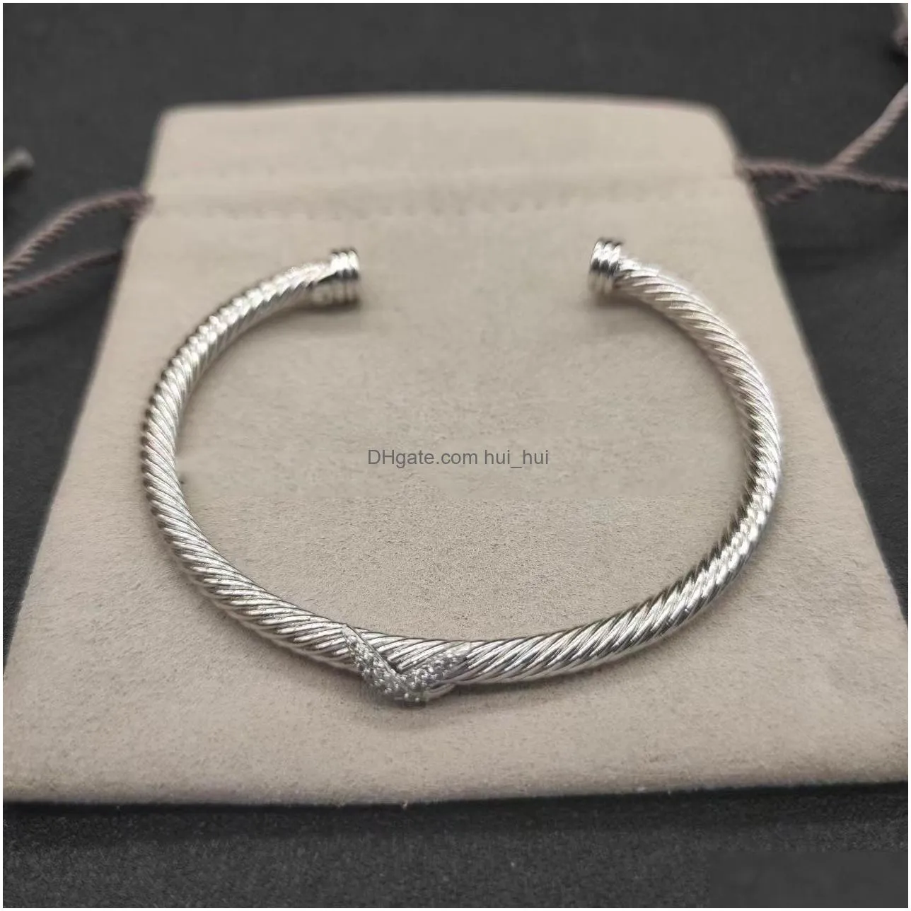 dy bracelet designer cable bracelets fashion jewelry for women men gold silver pearl head cross bangle bracelet open cuff dy jewelry man party christmas