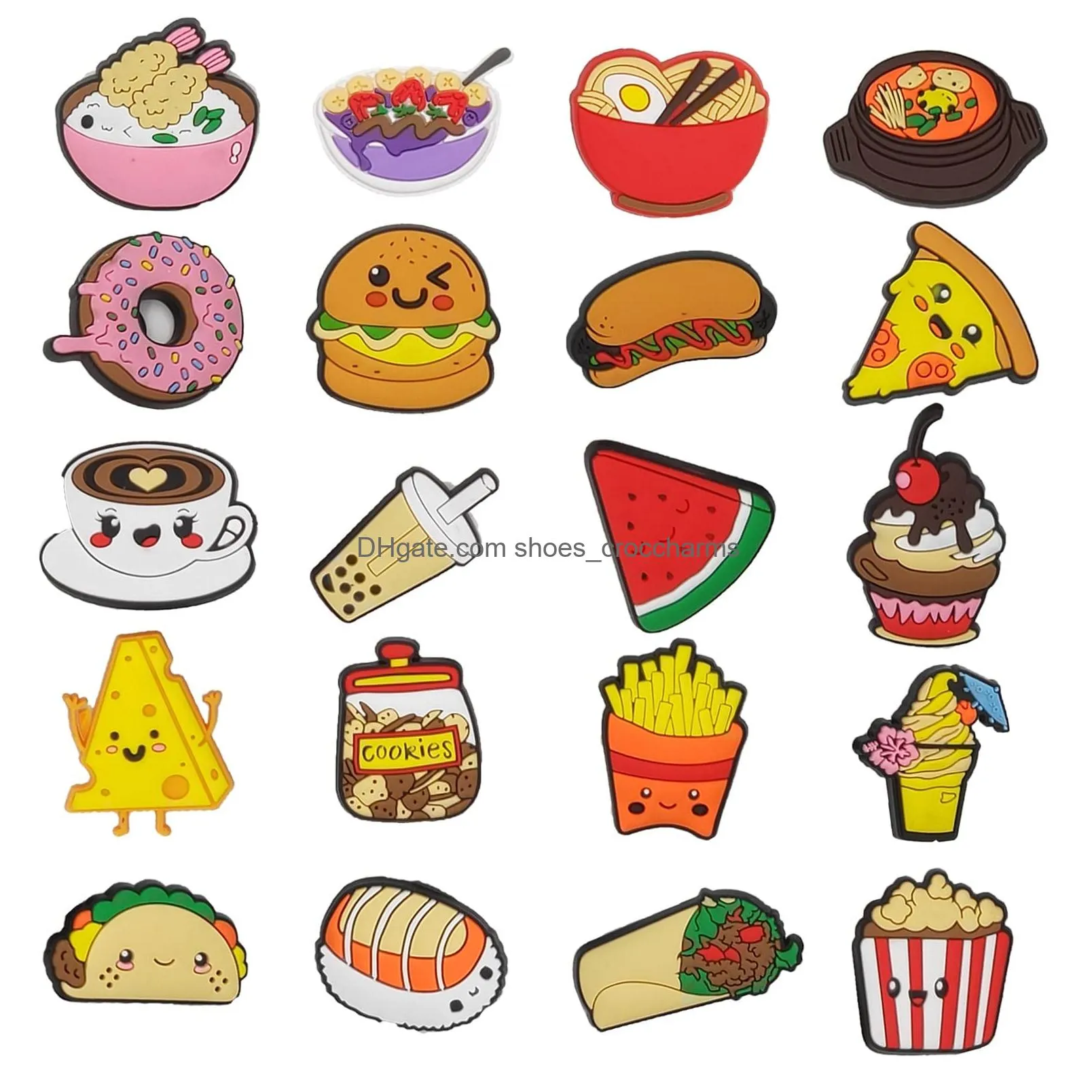 ice cream croc charms for clog shoes decoration sweets food croc charms accessories for kids girl party favor