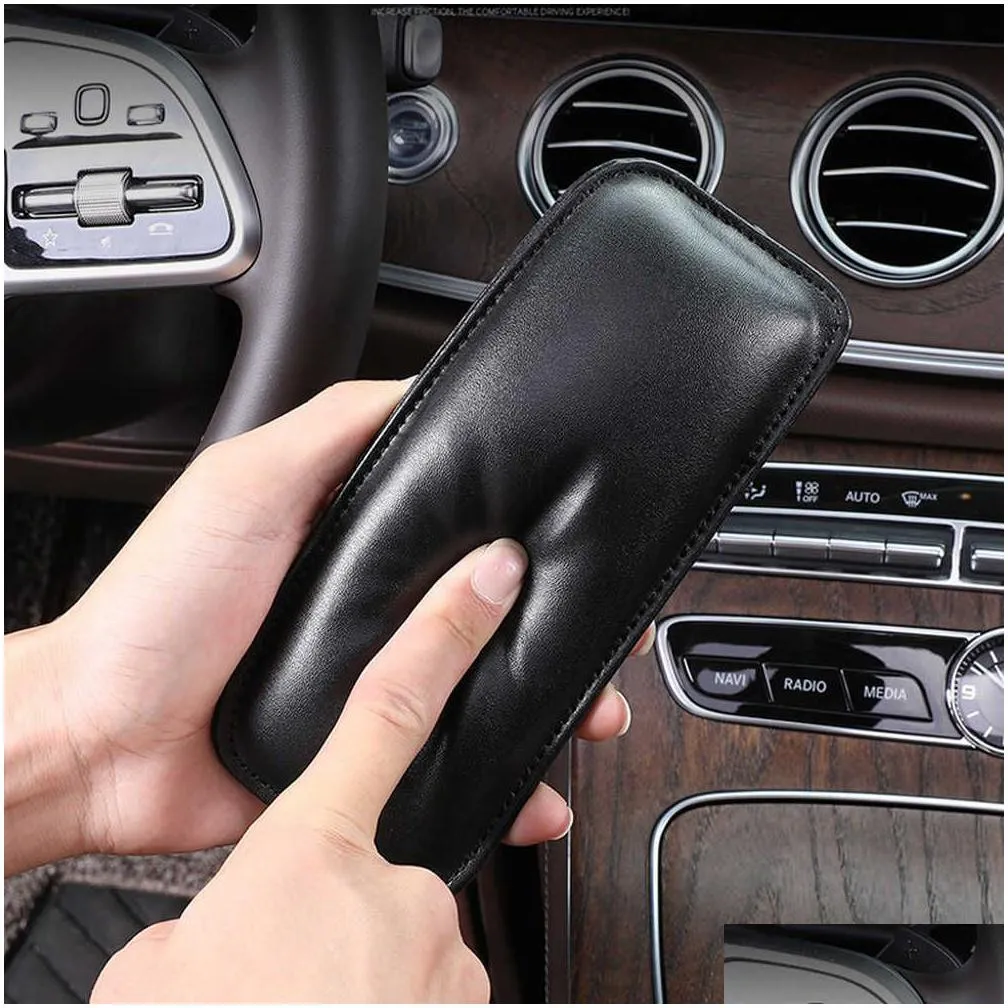 New Leather Knee Pad for Car Interior Pillow Comfortable Elastic Cushion Memory Foam Universal Thigh Support Accessories 18X8.2cm