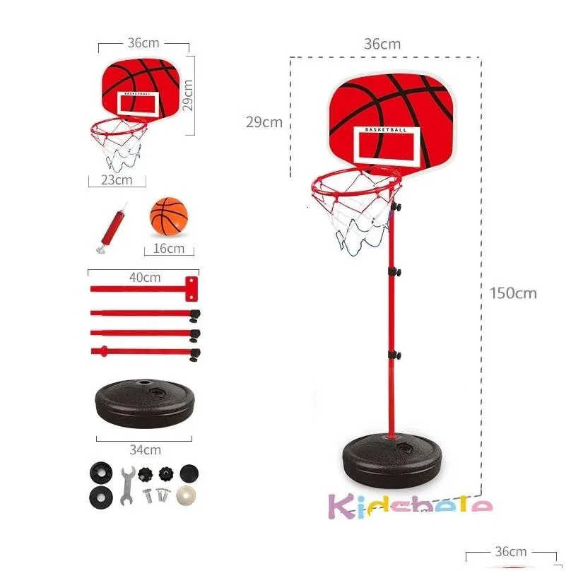 Sports Toys Sports Toys Basketball Hoop 63 150Cm Toddler Adjustable Stand Rack For Kids Baby Outdoor Indoor Ball Sport Basket Holder G Dhb9E