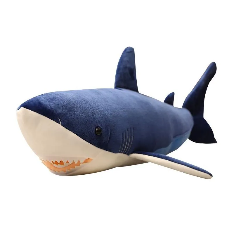 Plush Dolls Big Size Soft Toy Plush Simation Shark Stuffed Toys Slee Cute Pillow Cushion Animal Gift For Children 220409 Drop Delivery Dhsxq