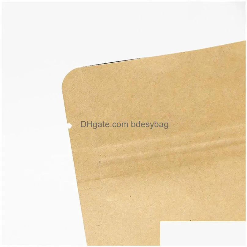 coffee tea nut snack food casual packing bag aluminum foil kraft paper eight sides seal stand self seal pouches lx4510