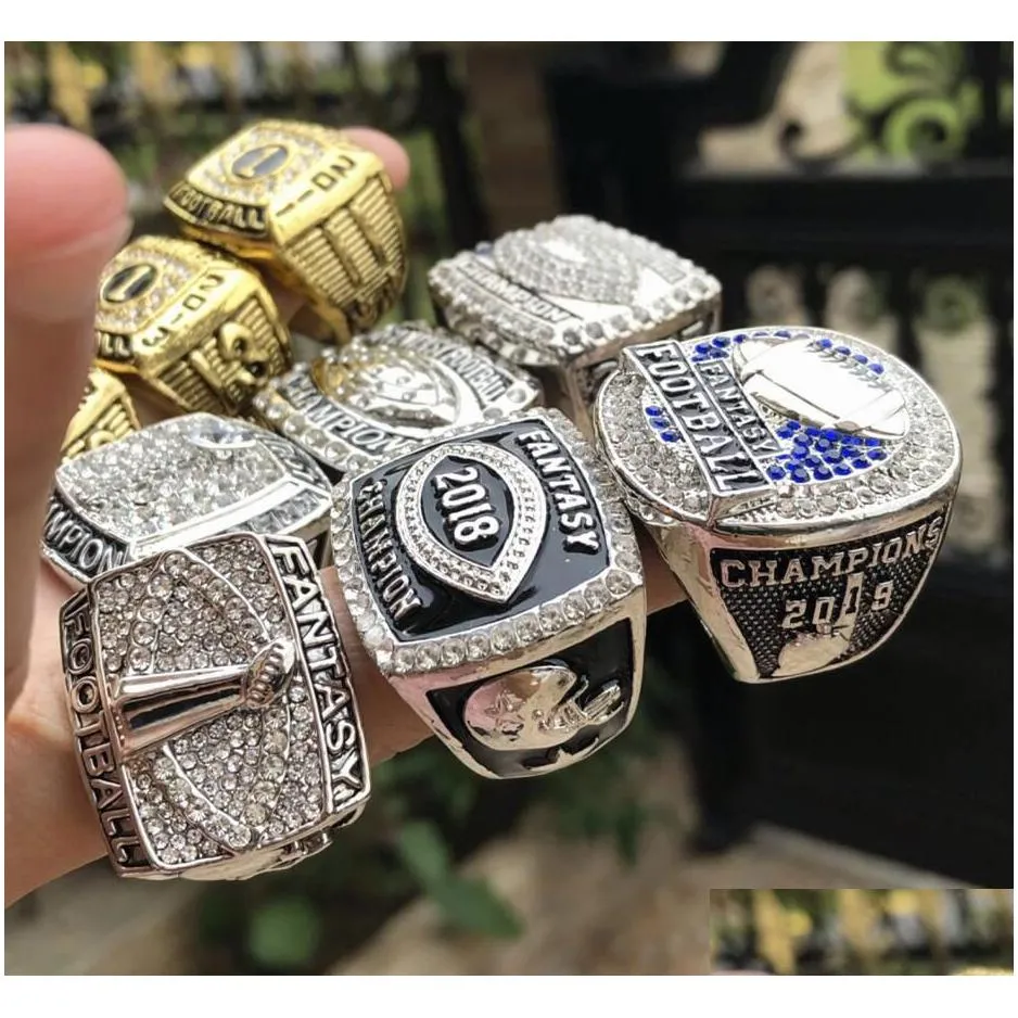 Cluster Rings 9Pcs 2011 12 13 Fantasy Football Team Champions Championship Ring Set Souvenir Men Fan Gift Drop Delivery Jewelry Ring Dhc2P