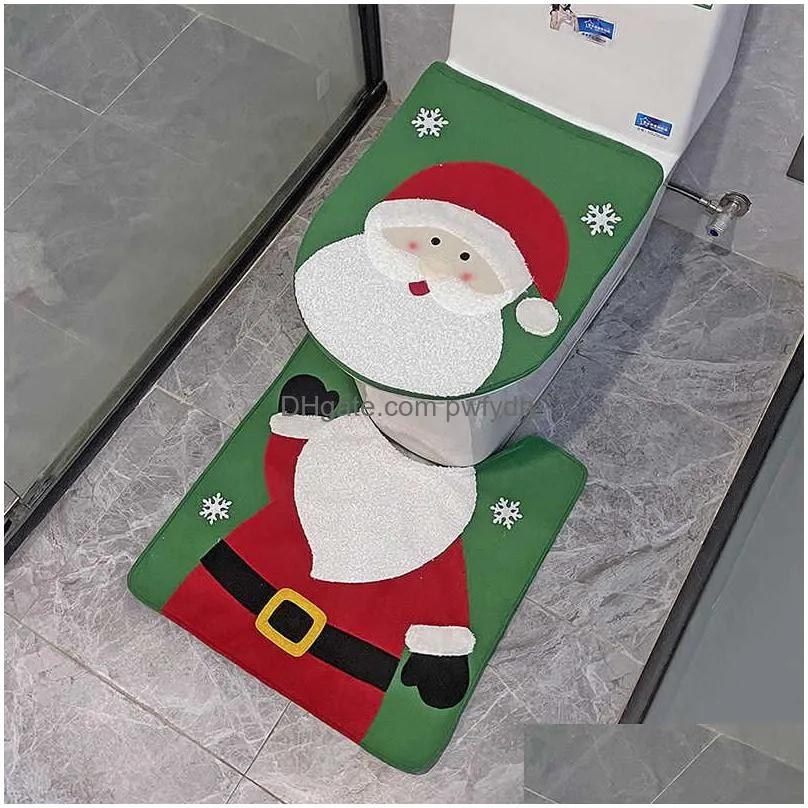 toilet seat covers christmas decorative supplies toilet cover bathroom creative decoration two piece set of christmas