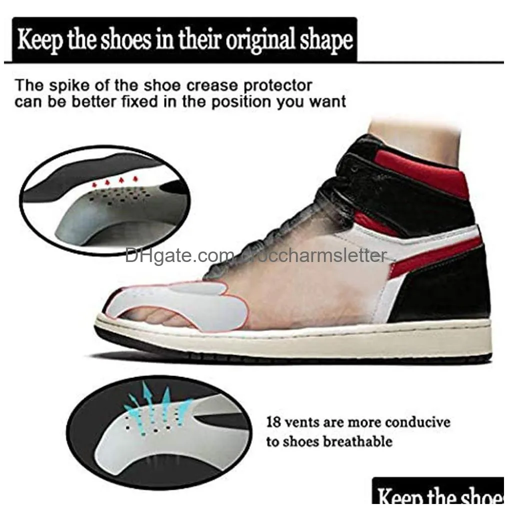 shoe parts accessories 10 pair anti crease protector for basketball sneakers fold s toe caps protection stretcher drop wholesale