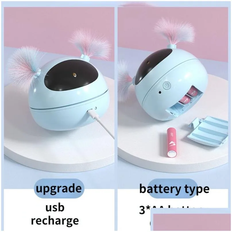 360 degrees rotating laser cat interactive toy electric robot teasing feather intelligent automatic s pet supplies 220510
