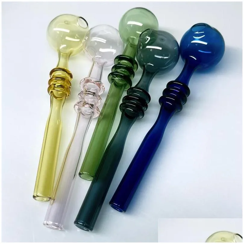 5.3inch curved glass oil burners glass bong water pipes with different colored glass balancer for smoking