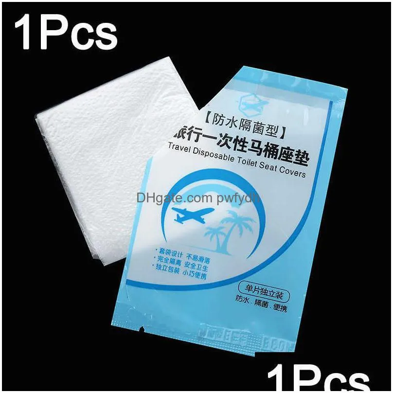 toilet seat covers 50/1pcs portable disposable toilet seat cover paper waterproof soluble water type travel/camping el bathroom accessory