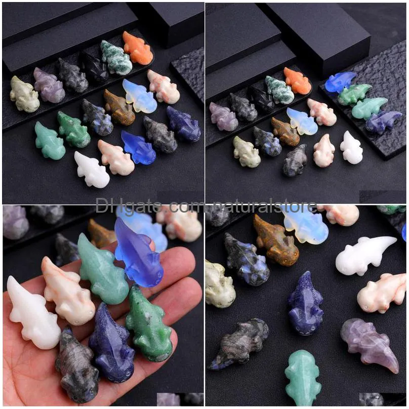 Stone Nt Salamander Fish Statue Natural Stone Quartz Crystal Healing Carved Stereoscopic Crafts Office Home Desktop Drop Delivery Jewe Dhhnm