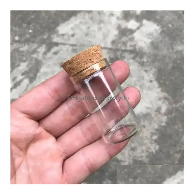 10ml small test tube with cork stopper glass spice bottles container jars 24x40mm diy craft transparent straight glass bottle rra