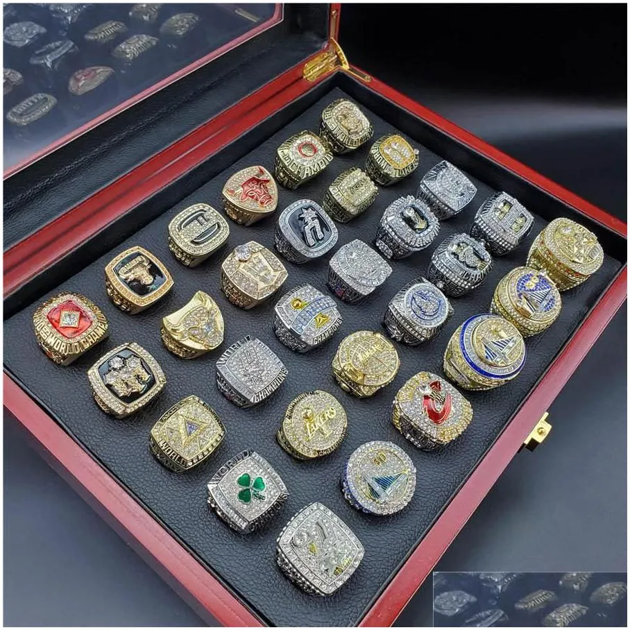 Solitaire Ring 1967 To 2021 Basketball City Team Champions Championship Ring Set With Wooden Box Souvenir Men Women Boy Fan Brithday G Dhkw6