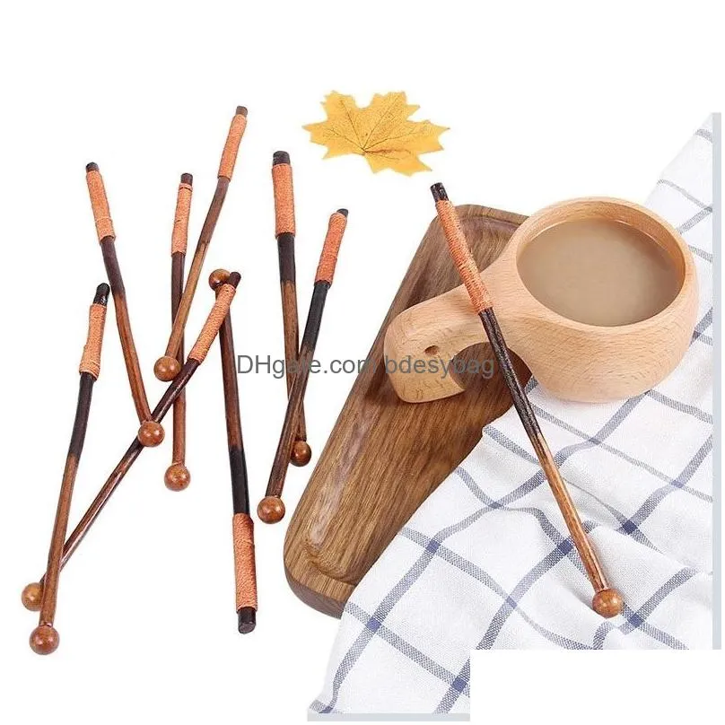 20cm long handle coffee stirring rod nature wood creative milk tea cocktail bartender branches honey stir mix spoon home lx4876