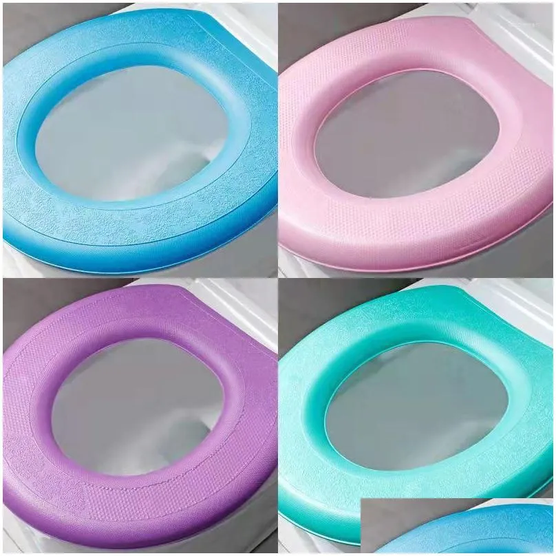 Toilet Seat Covers Washable Sticker Foam Cover Waterproof Silicone Four Seasons Soft Bathroom Closestool Mat Pad Cushion O-shape