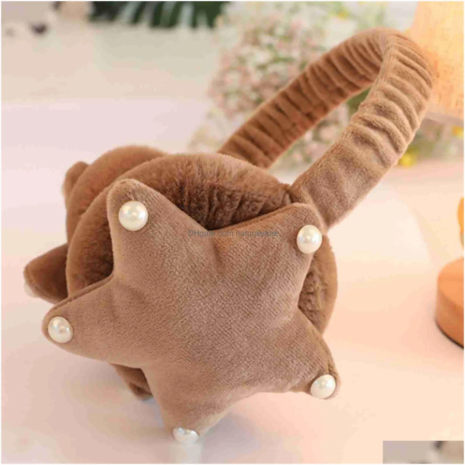 Ear Muffs Ear Muffs Winter Cute Star Plush Earmuffs Solid Color Soft Thick Warm Earlap Boys Girls Thicken R231009 Drop Delivery Fashio Dhzcq