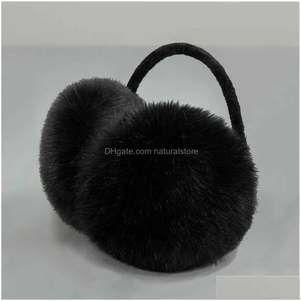 Ear Muffs Ear Muffs Winter Warm New Cute Solid Color Earflaps Women Fluffy Cosy Earmuffs Plush Soft Warmer For R231009 Drop Delivery F Dhhax