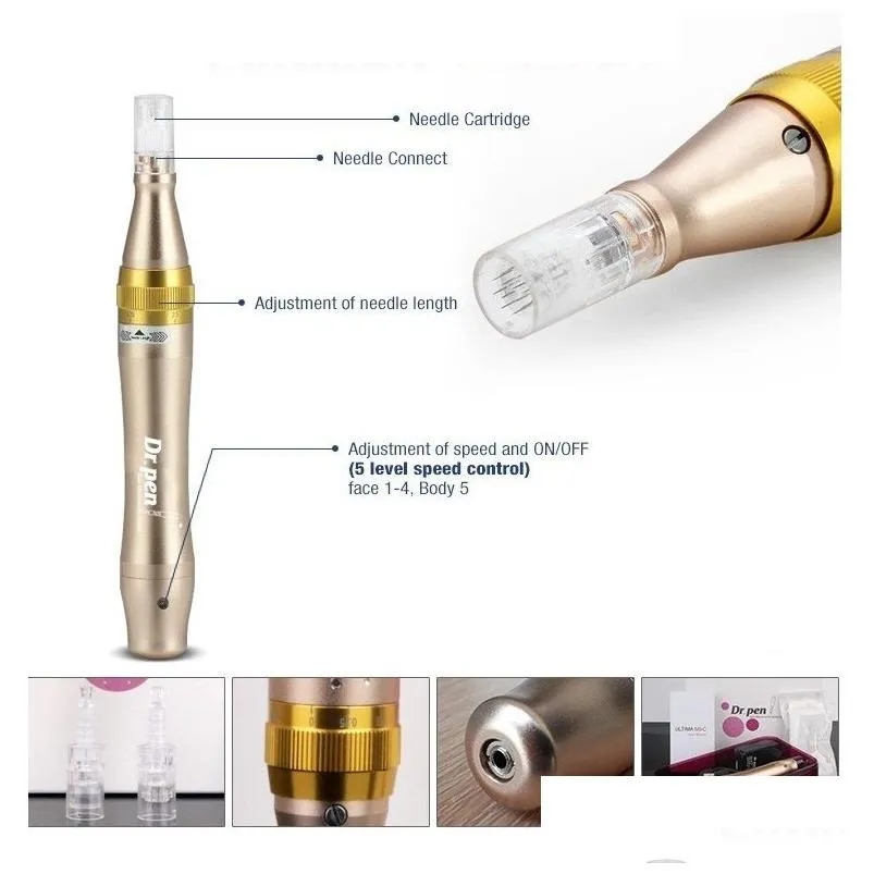 Electric Dr.Pen Derma Stamp Auto Micro Needle Roller System Microneedling Pen Skin Pen Derma Needle Roller With 52PCS Needle