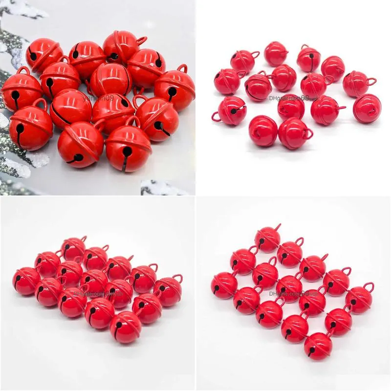 christmas decorations 10pcs 22mm quality metal bell red diy keychain pet dog christmas tree decoration crafts accessories jewelry beads ornaments