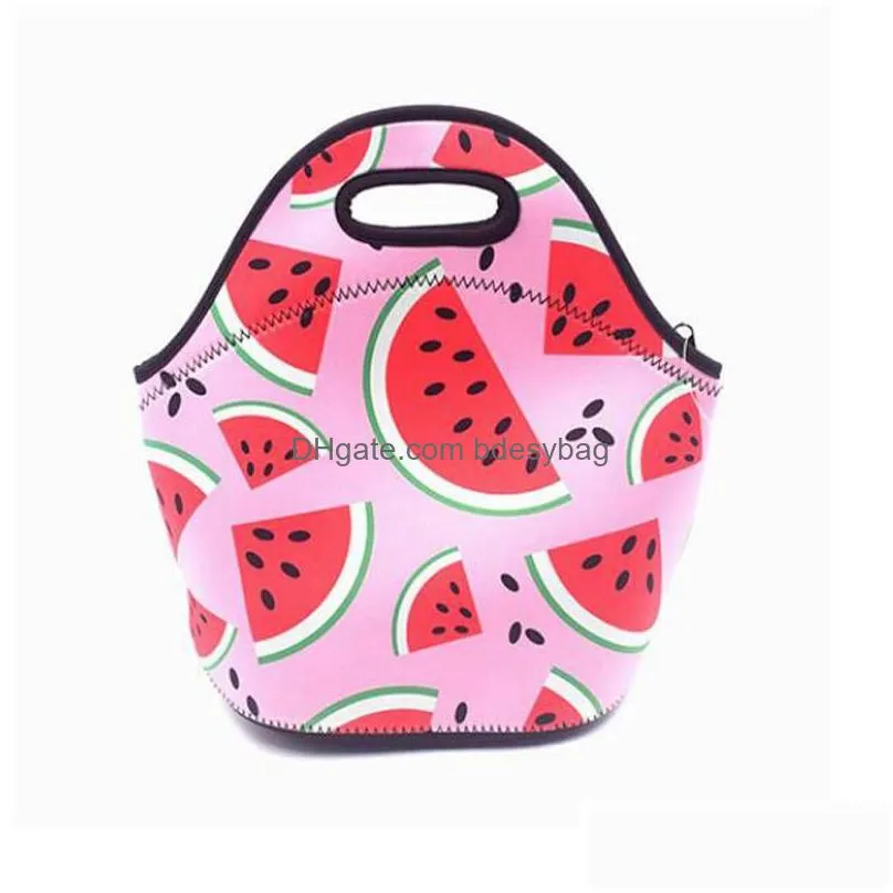 neoprene lunch bag for women lunch bags picnic handbag with tableware pocket children snacks for women kids lx3615