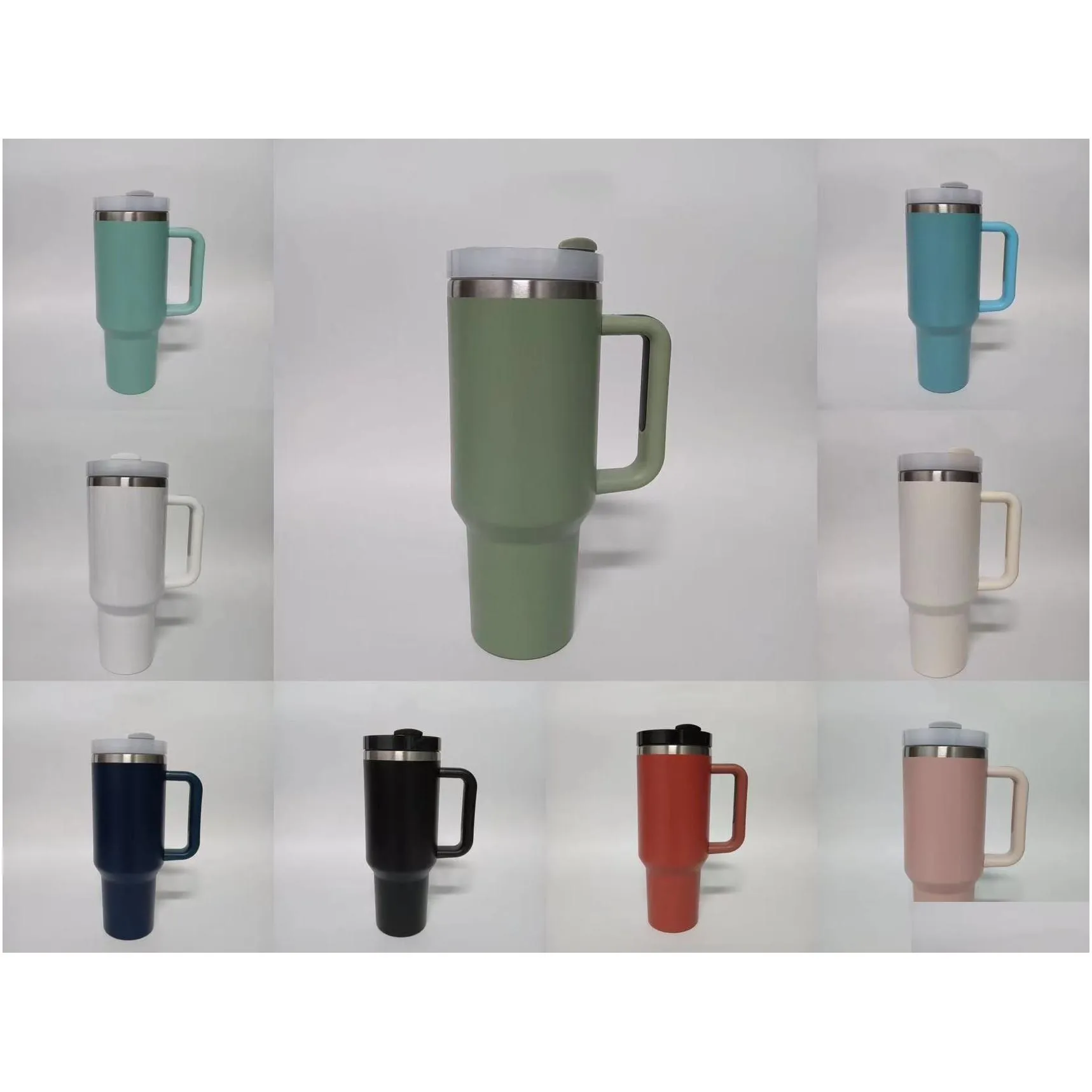 40oz Stainless Steel Tumblers with handle Water Bottle Portable Outdoor Sports Cup Beer Mug Insulation Travel Vacuum Flask Bottles