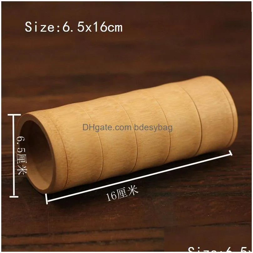 2 styles natural bamboo tube tea box airtight large container storage jar with lid wholesale lx4700