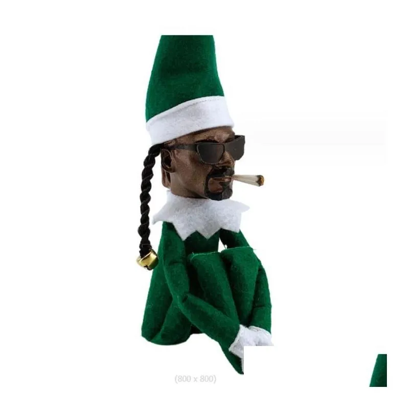 5colours 25cm Snoop on a Stoop Christmas elf doll black felt doll resin doll Children`s toy gift