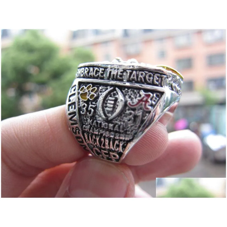 Clemson Jerseys National Championship Ring With Wooden Display Box Souvenir  Gift