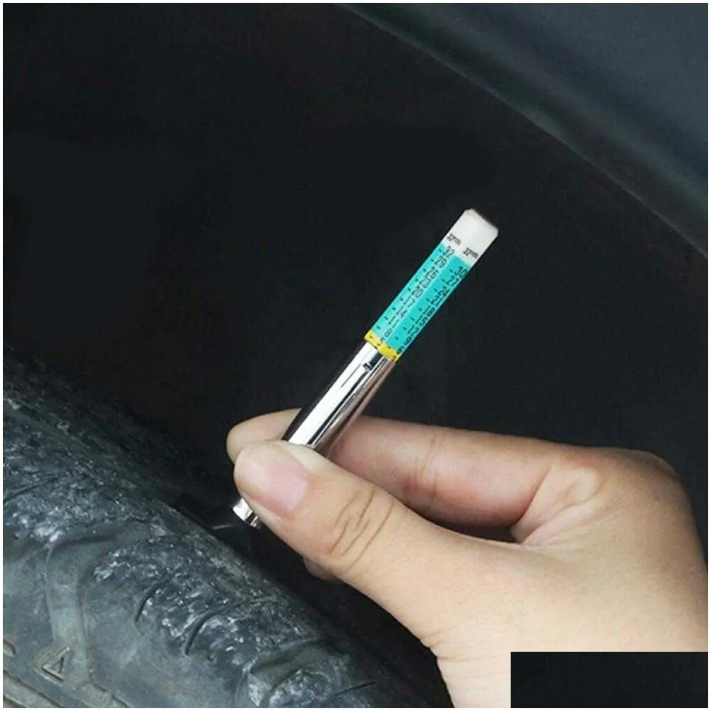 25mm Car Tyre Measuring Pen Universal Tire Tread Pattern Depth Measuring Tool Auto Tire Depth Gauge Car Accessories Exterior 1Pc