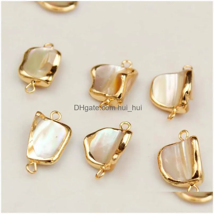 natural shell loose beads gold bound connector accessories baroque shaped pearl earrings bracelets jewelry