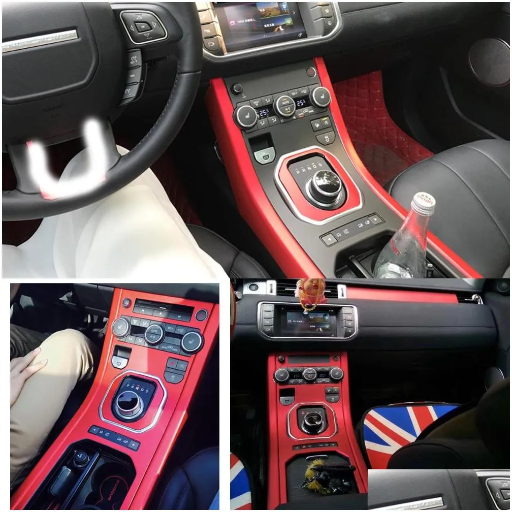 for  range rover evoque interior central control panel door handle carbon fiber stickers decals car styling accessorie