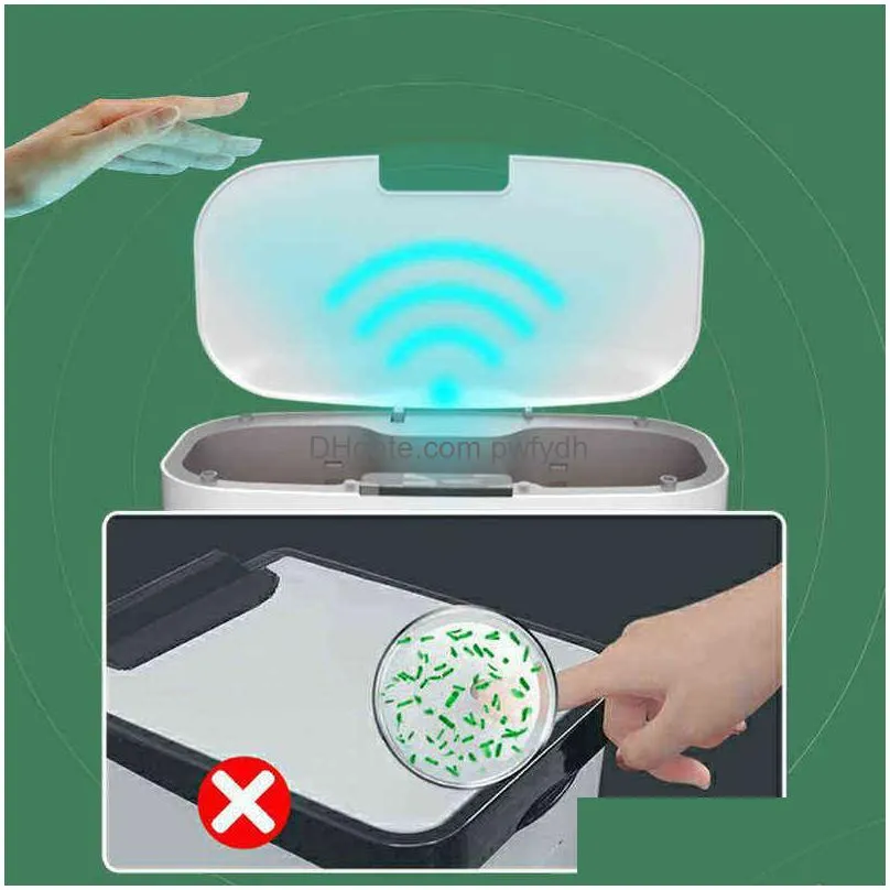 16l/13l intelligent trash can smart sensor dustbin waterproof household induction garbage bin 10l press type rubbish 211229