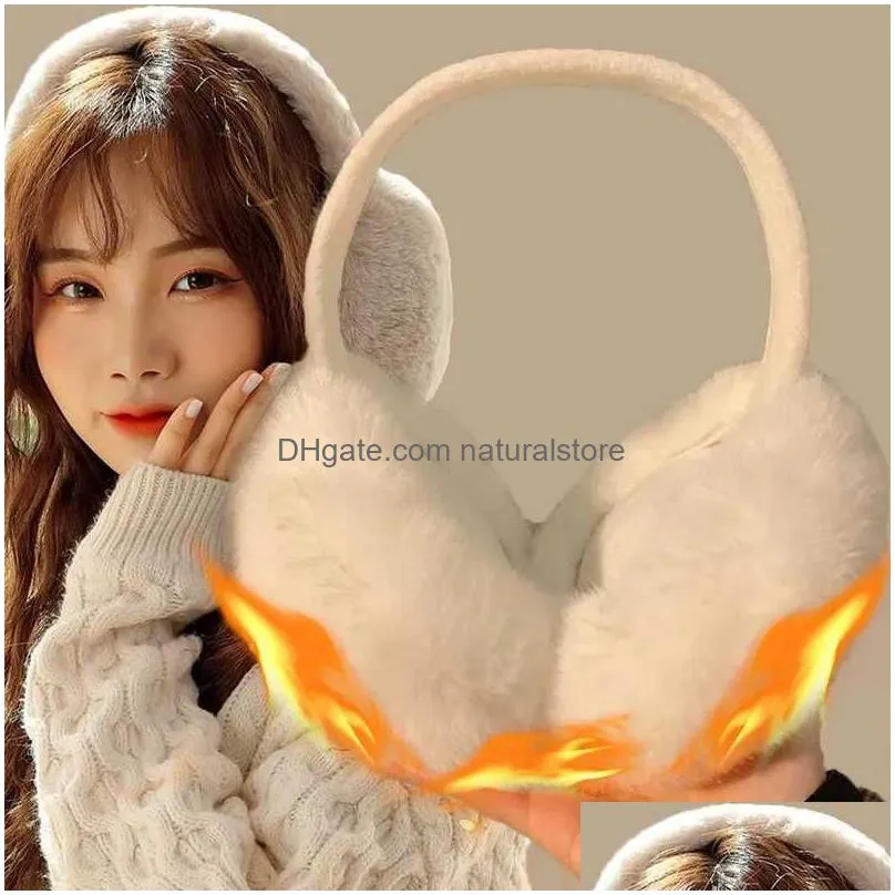 Ear Muffs Ear Muffs Sweety Plush Women Outdoor Winter Warmer Earmuffs Warm Headphones Earflap Fluffy Cool Protection R231009 Drop Deli Dhy6B