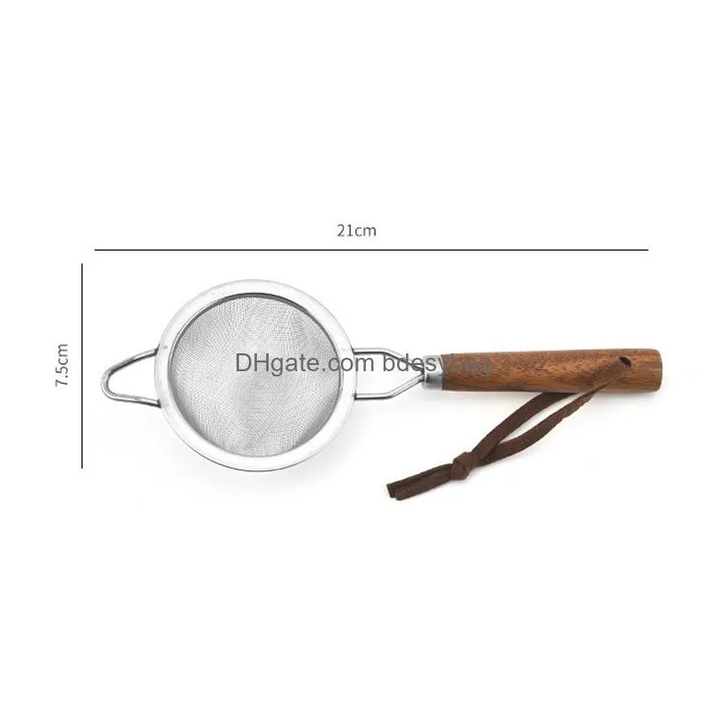 filter spoon stainless steel spoon with wooden handle kitchen tools fishing spoon rugged durable convenient lx5448