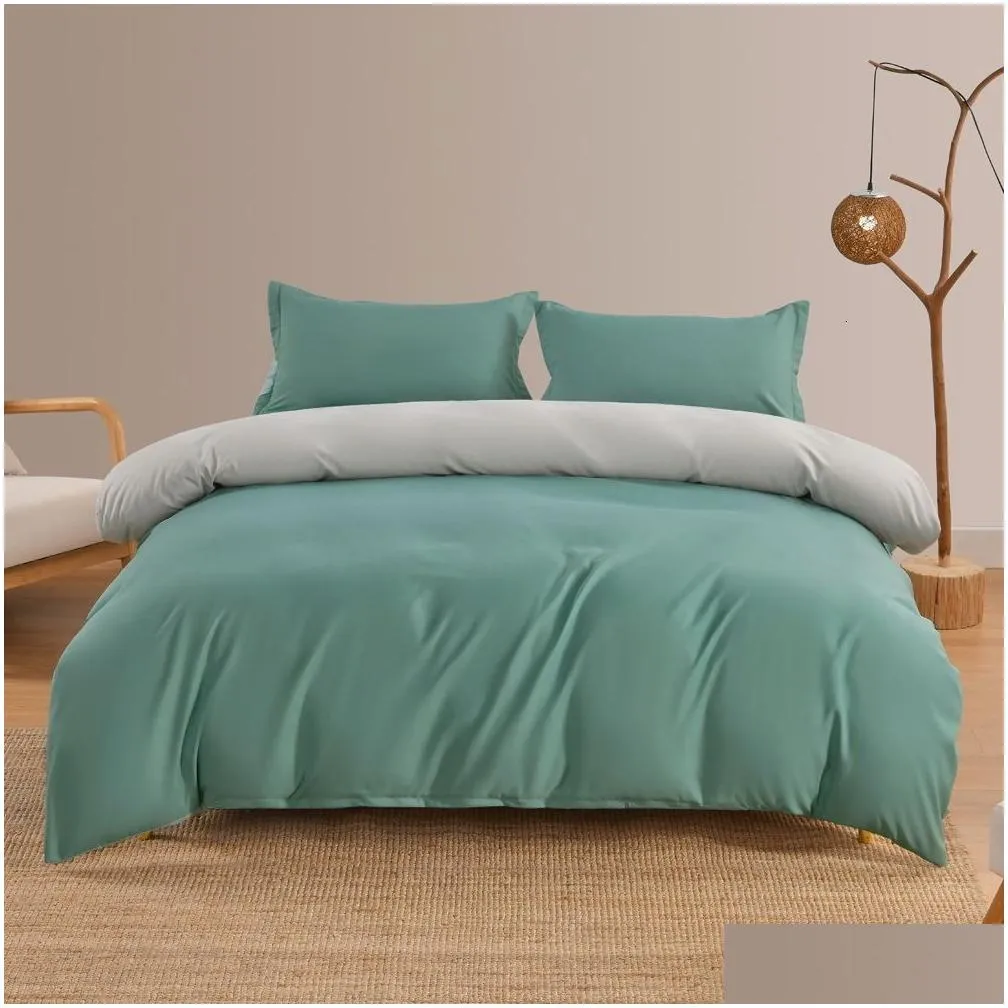 bedding sets winter solid orange color bedding set flat bed sheet duvet cover pillowcase queen full single 221208